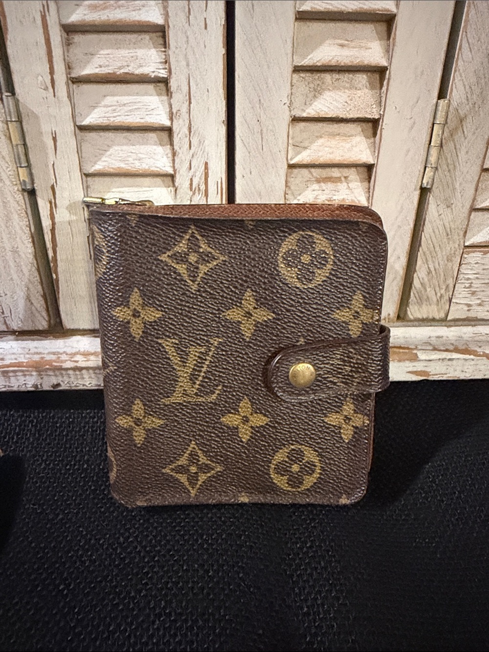 Louis Vuitton Brown and Gold Monogram Compact Wallet